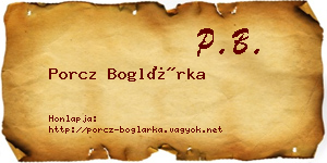 Porcz Boglárka névjegykártya